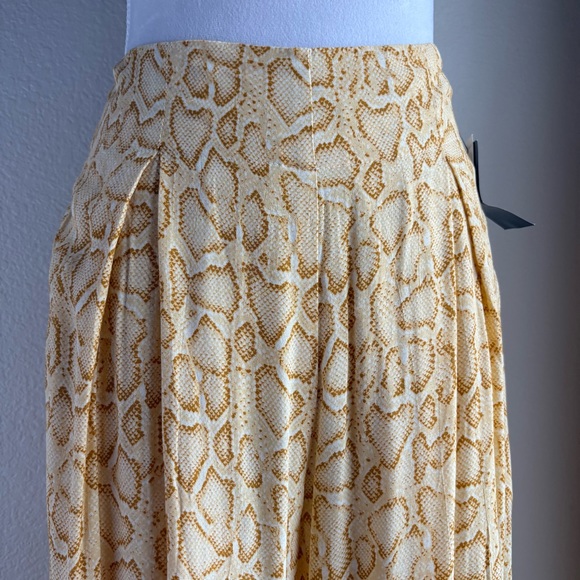 NWT Faithfull the Brand Opal Cropped Petra Snake Print Crepe Wide-leg Pants 4